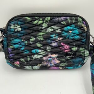 Lug Coupe Crossbody Bag Floral Quilted Black Multi Color Women's Small